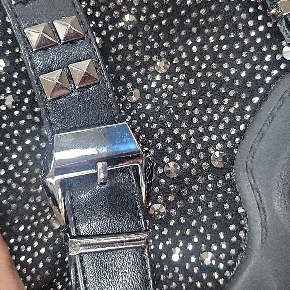 SOLD 🚨AZALE A WANG Black Studded Women's High Heel Boots - Picture 8 of 8